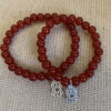 Round Agate Bracelet with Sandal Pendant