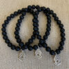 Round Onyx (Black) Bead Bracelet with Sandal Pendant